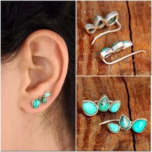 “Native” Turquoise Climber/Crawler Minimalist Boho/Festival/Hippie DaintyEarring